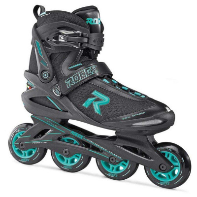 Коньки роликовые ROCES ICON W Black-Aqua Коньки роликовые ROCES ICON W Black-Aqua